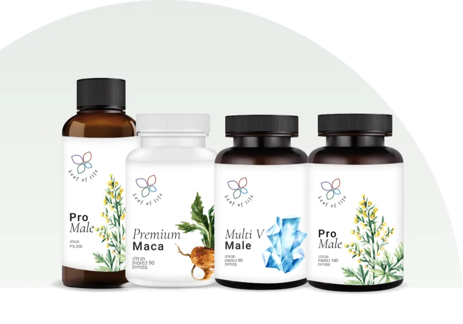 הערכה לפוריות הגבר: Pro Male תמצית וכמוסות, Multi V Male ו-Maca