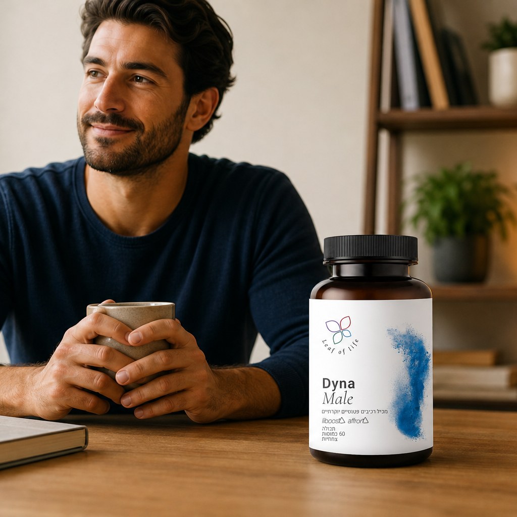 Dyna Male כמוסות — לגברים המעוניינים בתמיכה טבעית, בחשק ובתפקוד המיני